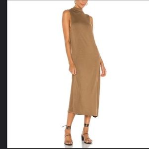 Vince Sleeveless Mock Neck Dress in Oak